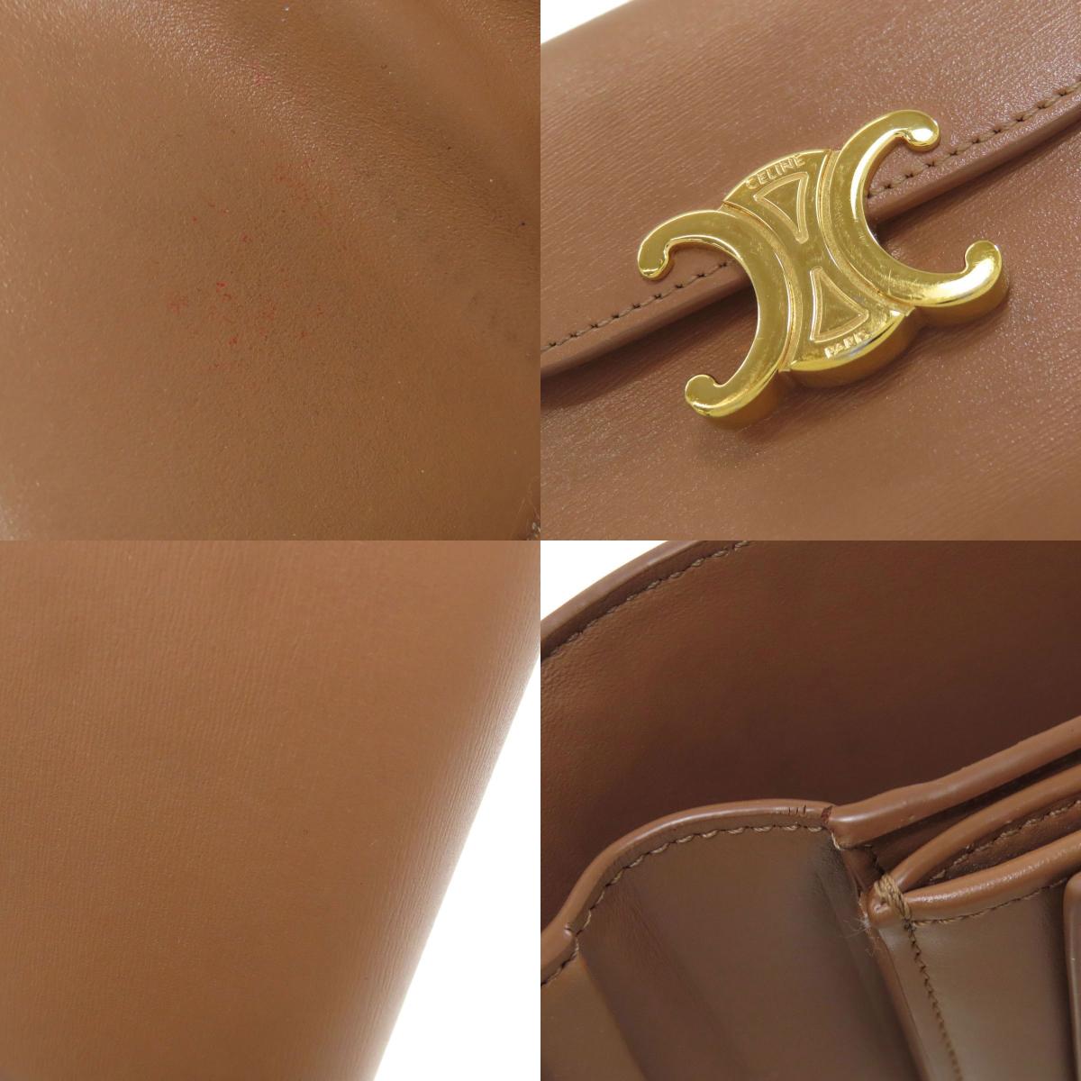 CELINE Macadam Tri-fold Wallet Bifold Wallet with Coin Pocket Leather Ladies [Used]