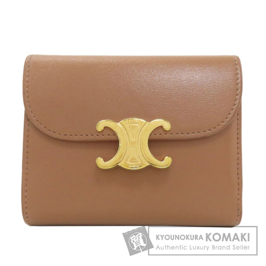 CELINE Macadam Tri-fold Wallet Bifold Wallet with Coin Pocket Leather Ladies [Used]