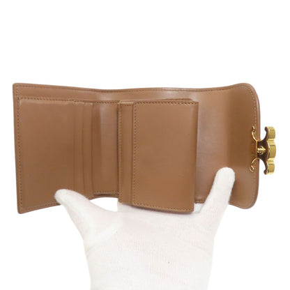 CELINE Macadam Tri-fold Wallet Bifold Wallet with Coin Pocket Leather Ladies [Used]