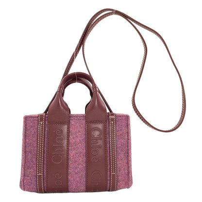 CHLOE Woody Mini 2WAY Handbag Felt LeatherLadies [Used]