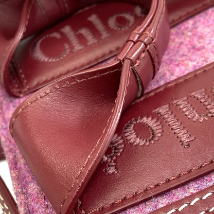 CHLOE Woody Mini 2WAY Handbag Felt LeatherLadies [Used]