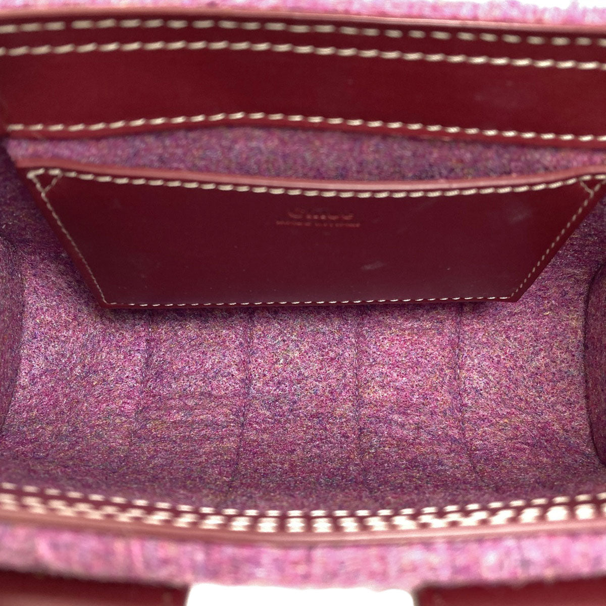 CHLOE Woody Mini 2WAY Handbag Felt LeatherLadies [Used]