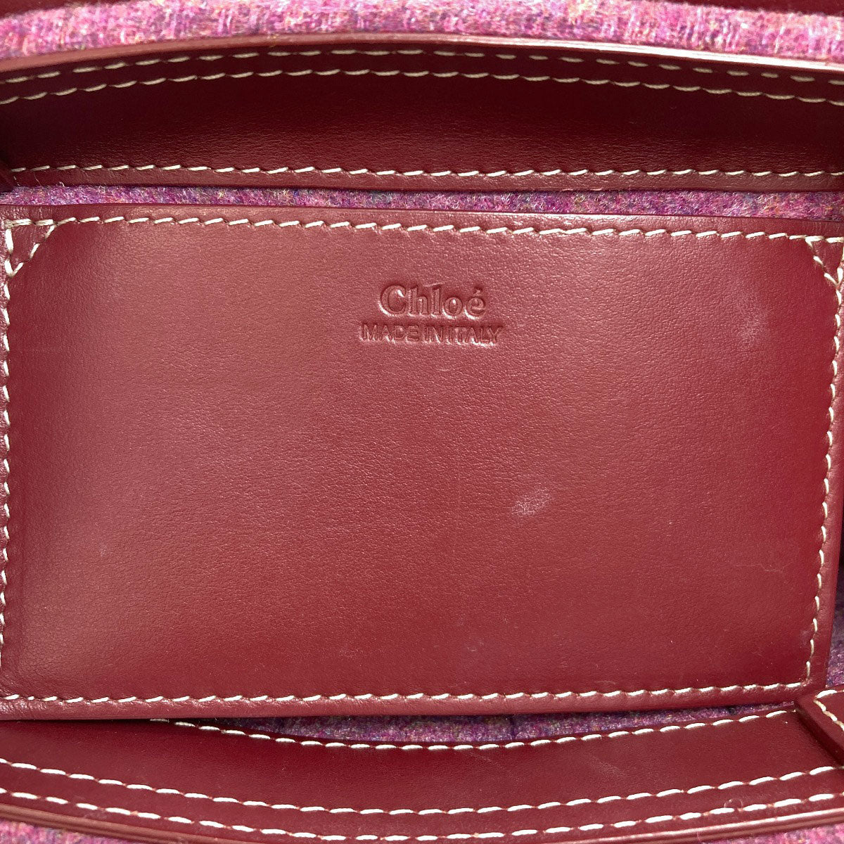 CHLOE Woody Mini 2WAY Handbag Felt LeatherLadies [Used]