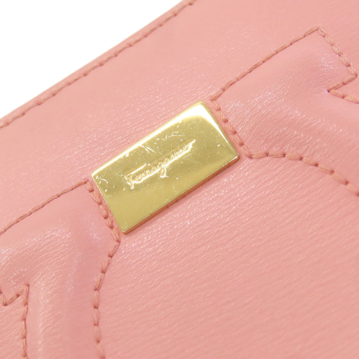 Salvatore Ferragamo Gancini Long wallet (with coin pocket) Leather Ladies [Used]