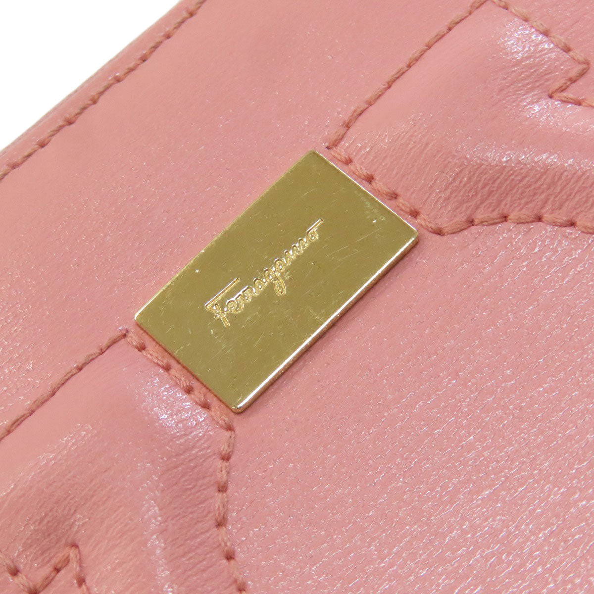 Salvatore Ferragamo Gancini Long wallet (with coin pocket) Leather Ladies [Used]