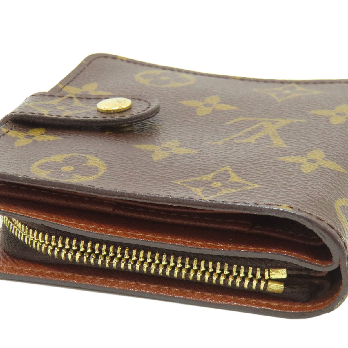 ルイヴィトン M61667 コンパクトジップ 二つ折り財布（小銭入れあり） モノグラムキャンバス レディース 【中古】【LOUIS VUITTON】