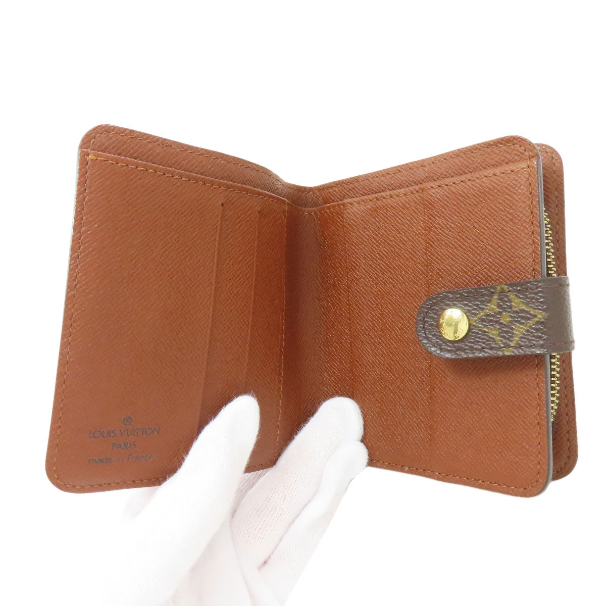 ルイヴィトン M61667 コンパクトジップ 二つ折り財布（小銭入れあり） モノグラムキャンバス レディース 【中古】【LOUIS VUITTON】