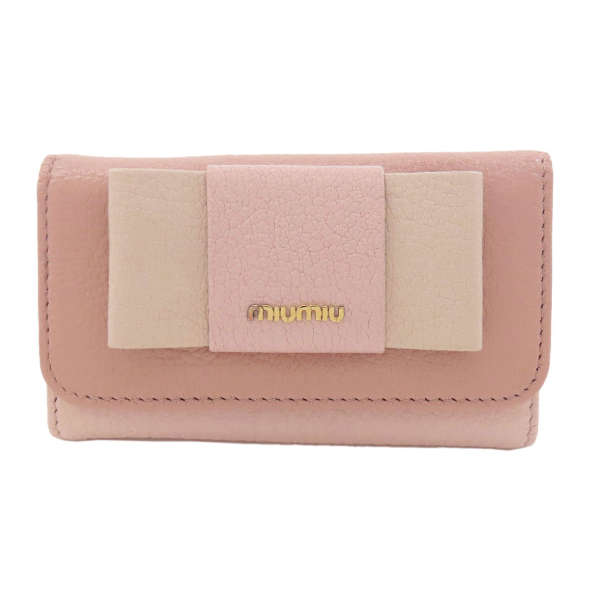 MIUMIU ribbon key holder Leather Ladies [Used]