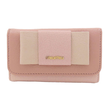 MIUMIU ribbon key holder Leather Ladies [Used]