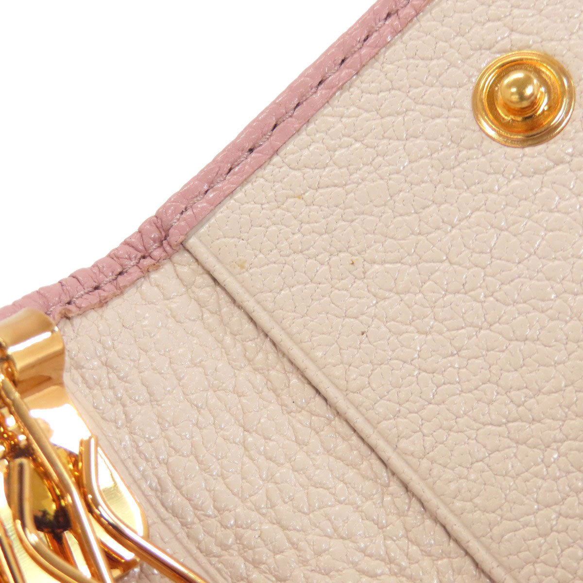 MIUMIU ribbon key holder Leather Ladies [Used]