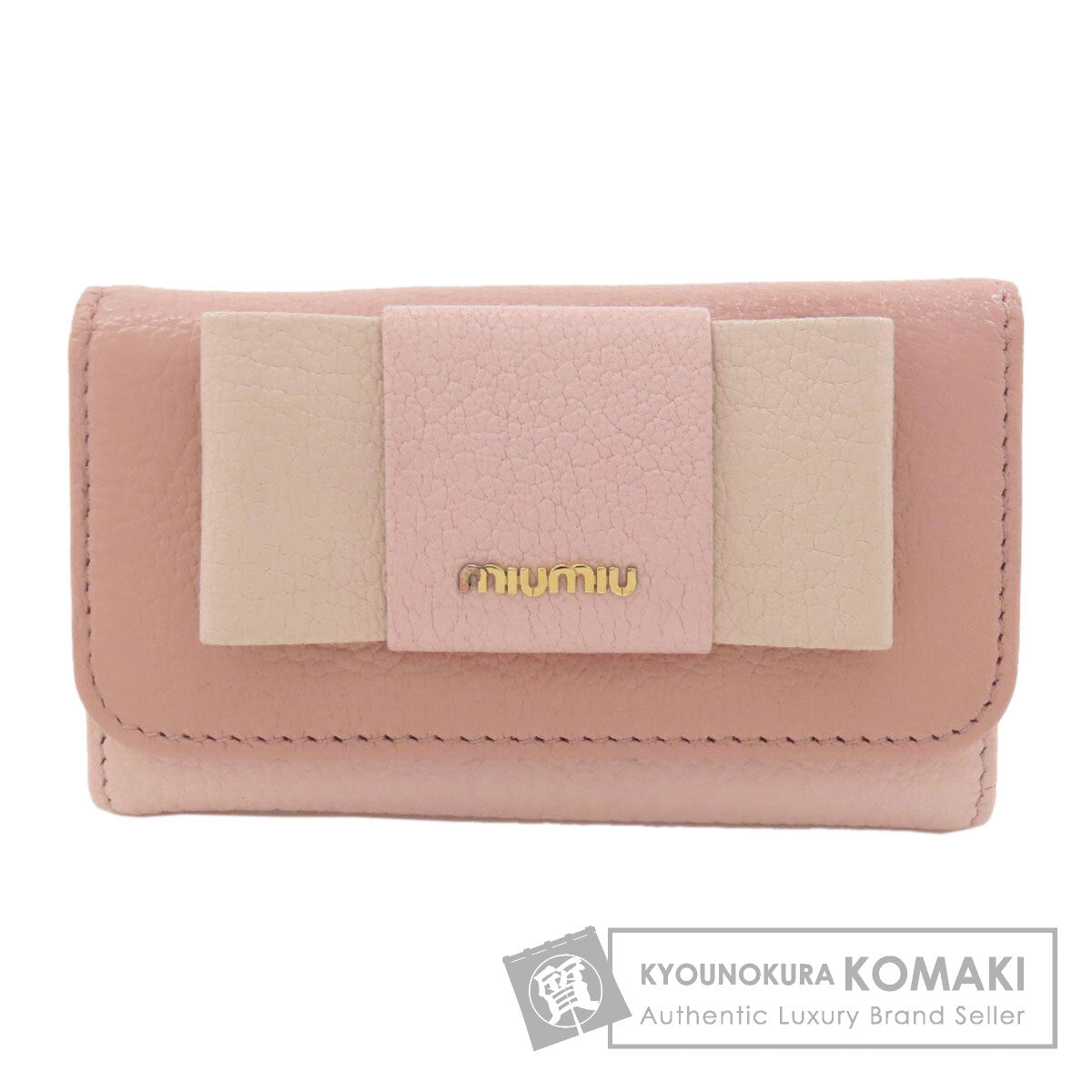 MIUMIU ribbon key holder Leather Ladies [Used]
