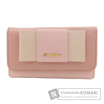 MIUMIU ribbon key holder Leather Ladies [Used]