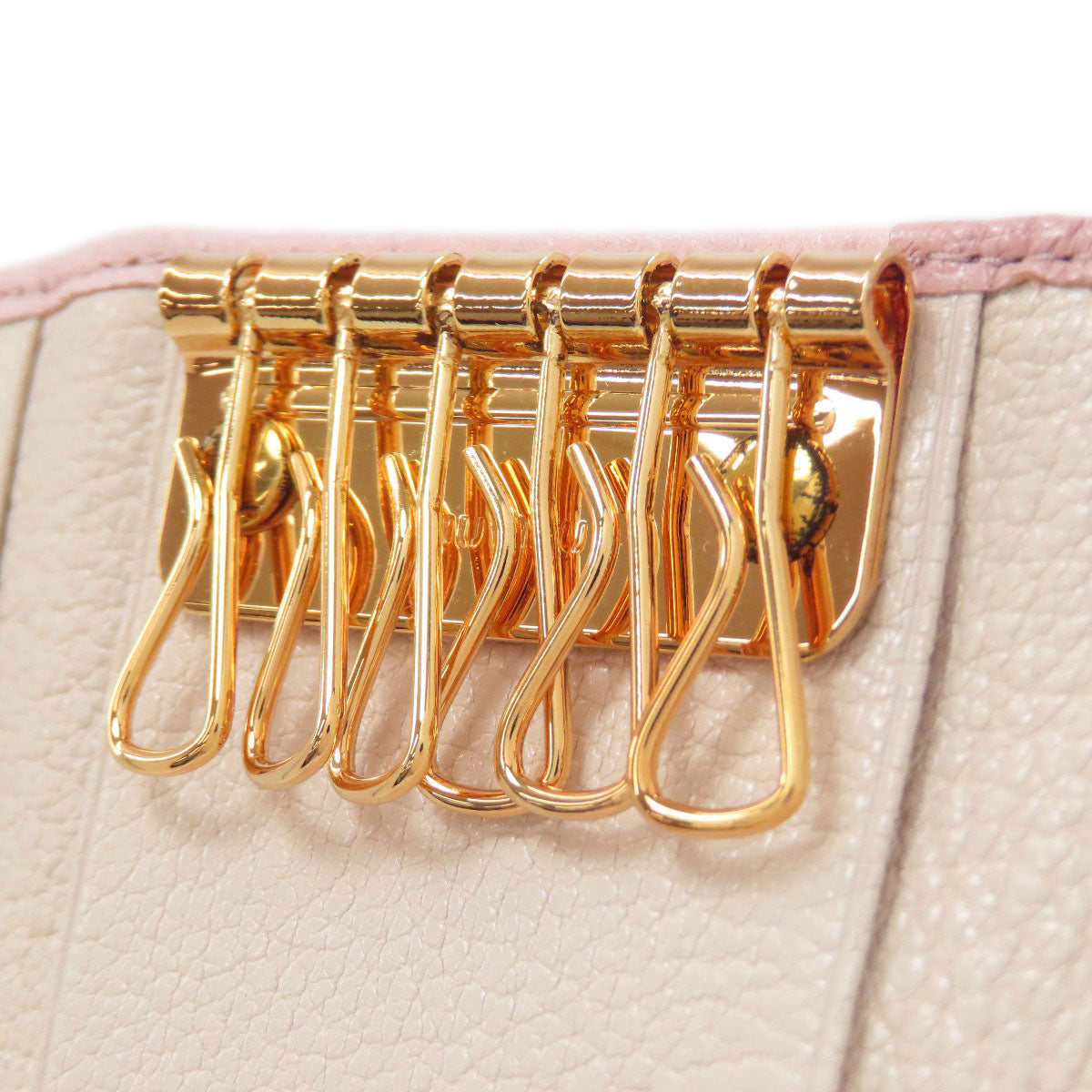 MIUMIU ribbon key holder Leather Ladies [Used]