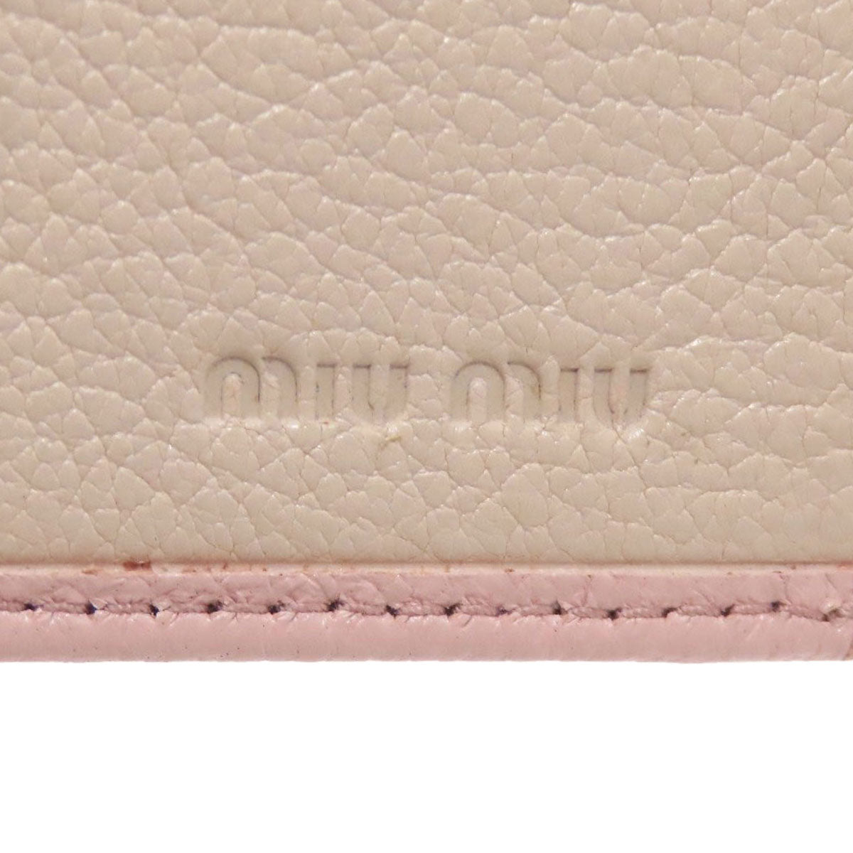 MIUMIU ribbon key holder Leather Ladies [Used]