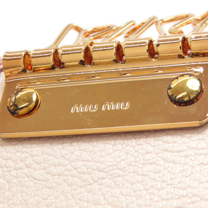 MIUMIU ribbon key holder Leather Ladies [Used]