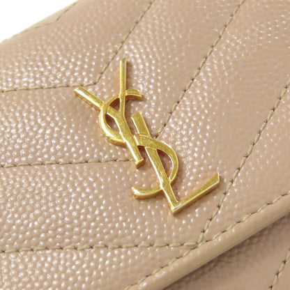 SAINT LAURENT logo key holder Leather Ladies [Used]
