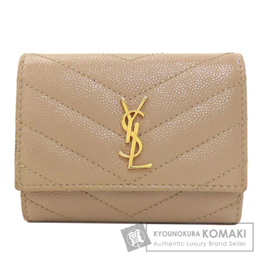 SAINT LAURENT logo key holder Leather Ladies [Used]