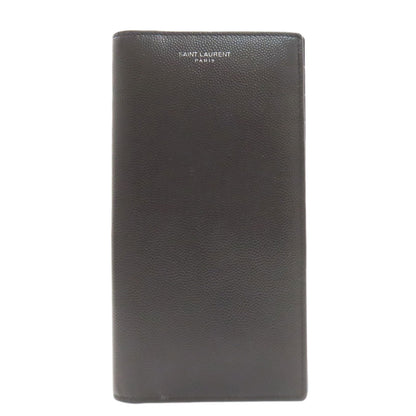 YVES SAINT LAURENT logo Long wallet (with coin pocket) Leather Ladies [Used]