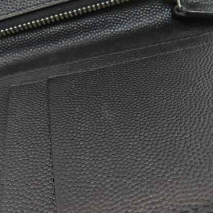 YVES SAINT LAURENT logo Long wallet (with coin pocket) Leather Ladies [Used]