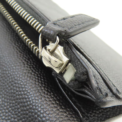 YVES SAINT LAURENT logo Long wallet (with coin pocket) Leather Ladies [Used]