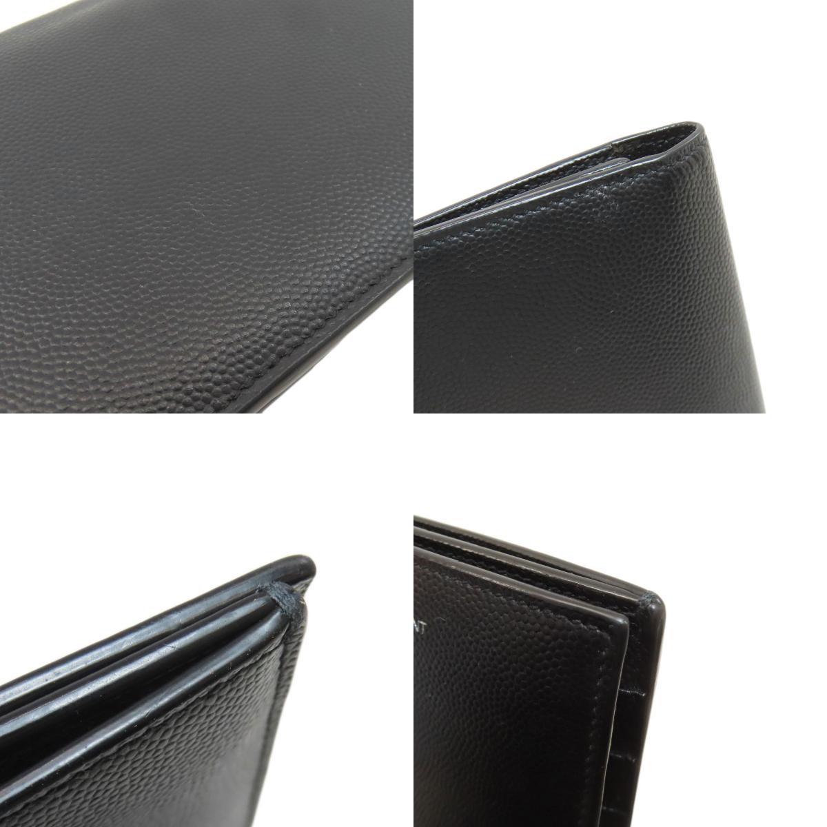 YVES SAINT LAURENT logo Long wallet (with coin pocket) Leather Ladies [Used]