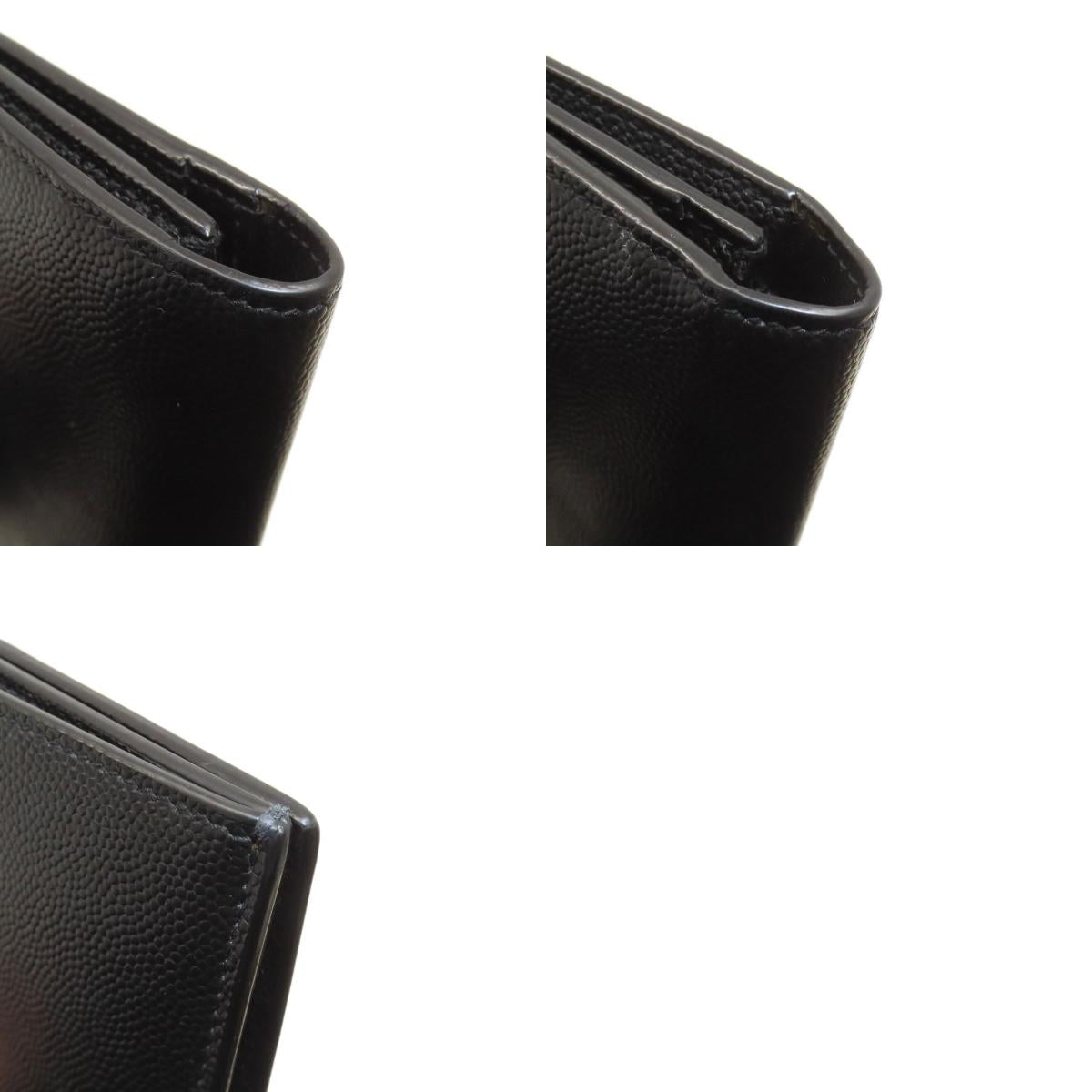 YVES SAINT LAURENT logo Long wallet (with coin pocket) Leather Ladies [Used]