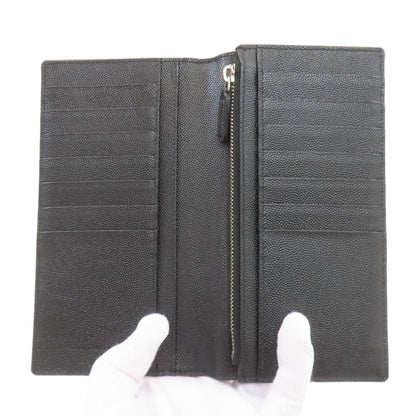 YVES SAINT LAURENT logo Long wallet (with coin pocket) Leather Ladies [Used]