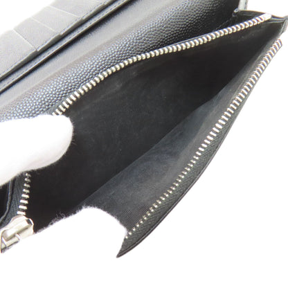 YVES SAINT LAURENT logo Long wallet (with coin pocket) Leather Ladies [Used]