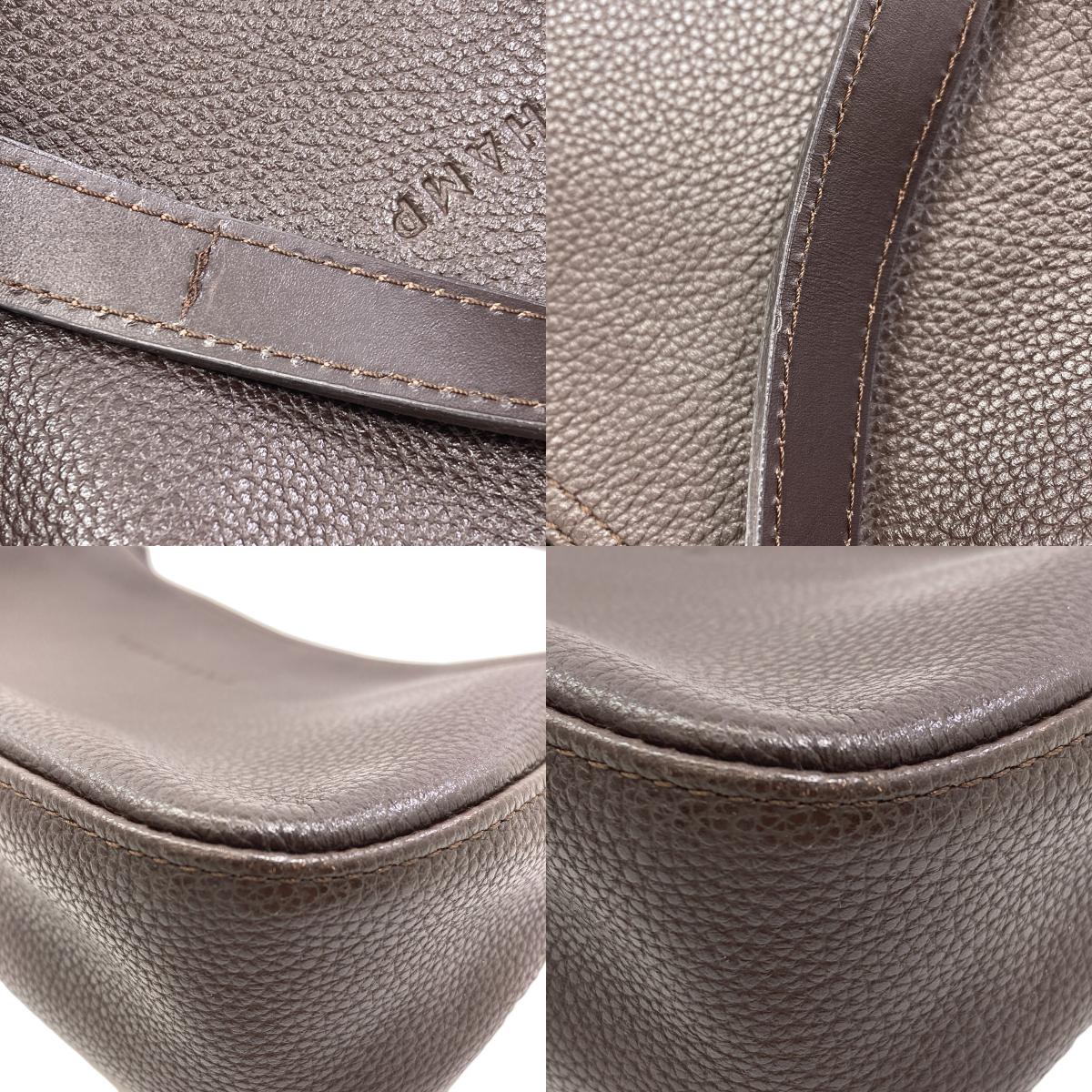 Longchamp logo Shoulder Bag Leather Ladies [Used]