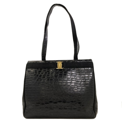 Salvatore Ferragamo Vara ribbon embossed Tote Bag Leather Ladies [Used]