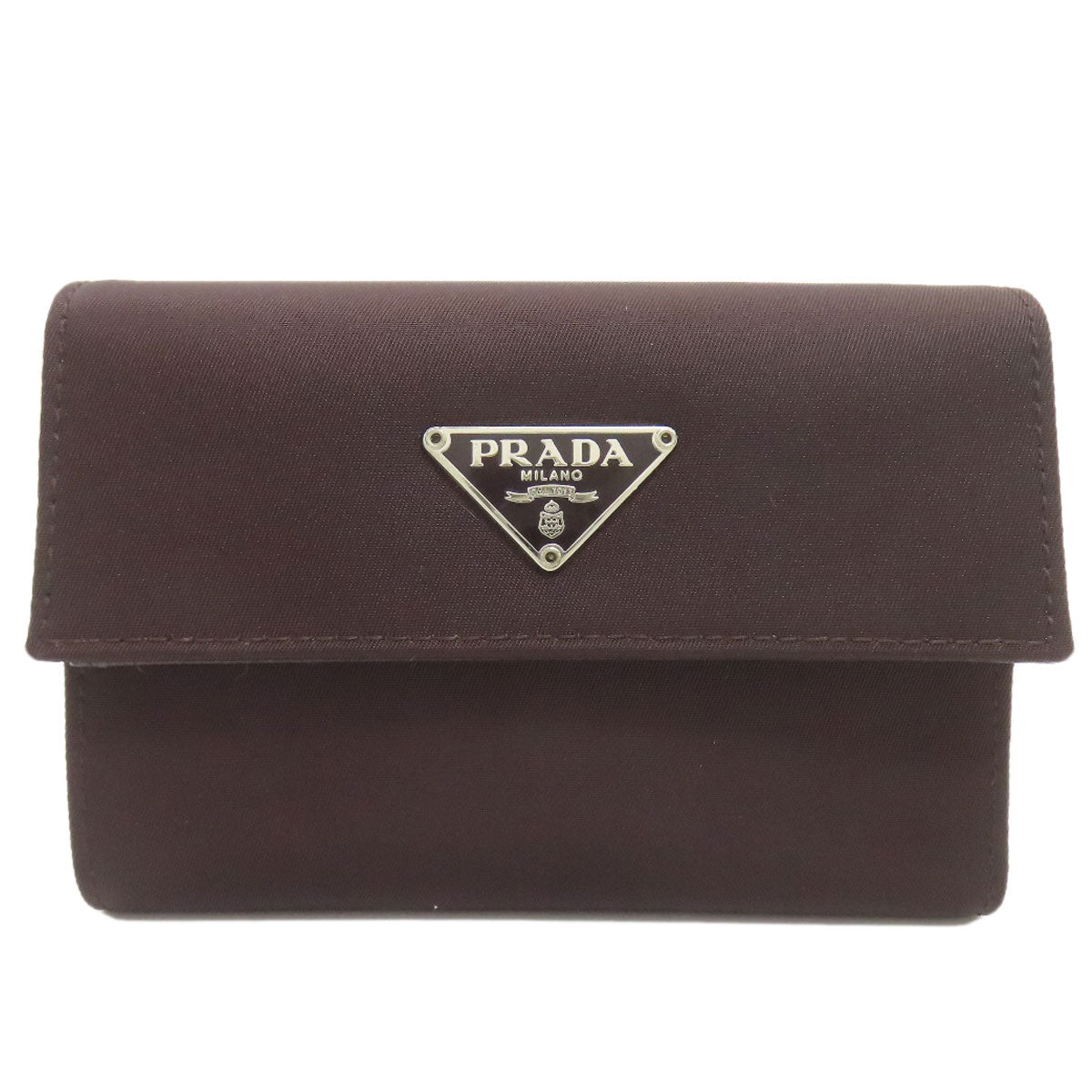 PRADA Logo Hardware Bifold Wallet with Coin Pocket Nylon Ladies [Used]