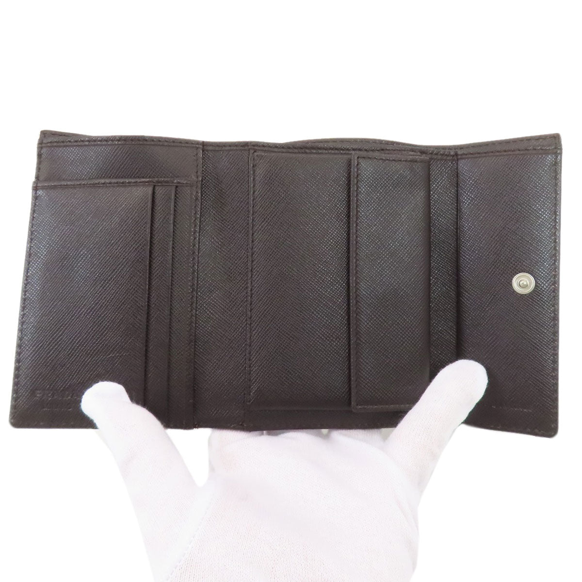 PRADA Logo Hardware Bifold Wallet with Coin Pocket Nylon Ladies [Used]