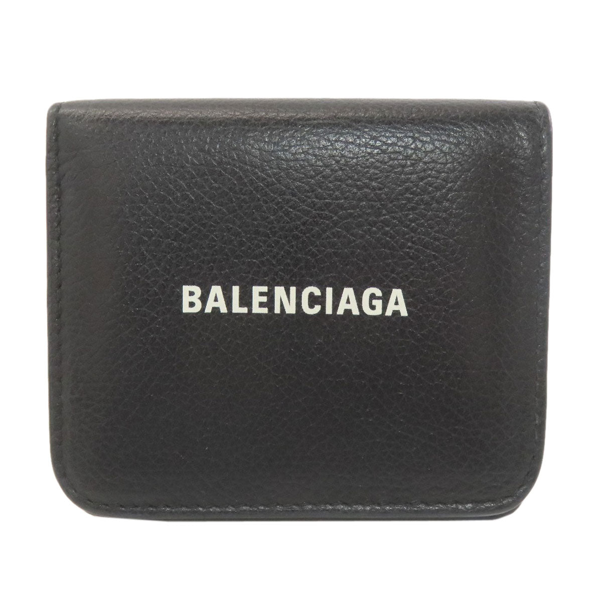 BALENCIAGA 594216 logo Bifold Wallet with Coin Pocket Calf Ladies [Used]