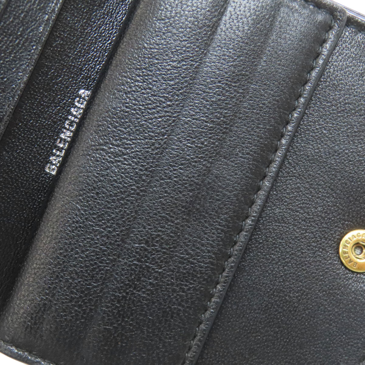 BALENCIAGA 594216 logo Bifold Wallet with Coin Pocket Calf Ladies [Used]