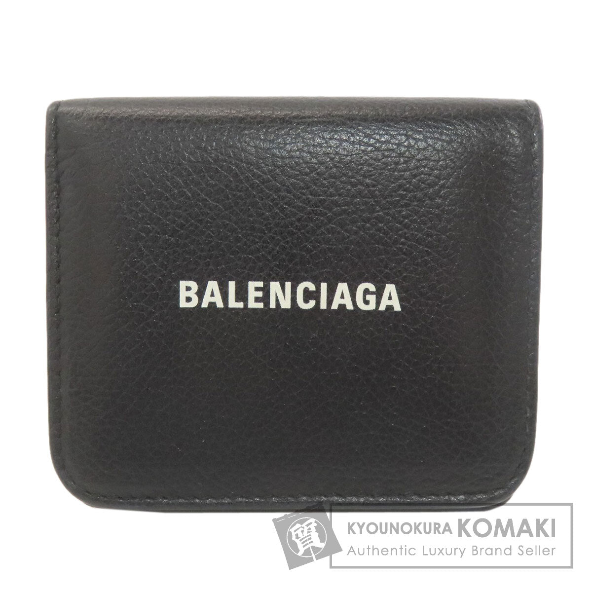 BALENCIAGA 594216 logo Bifold Wallet with Coin Pocket Calf Ladies [Used]