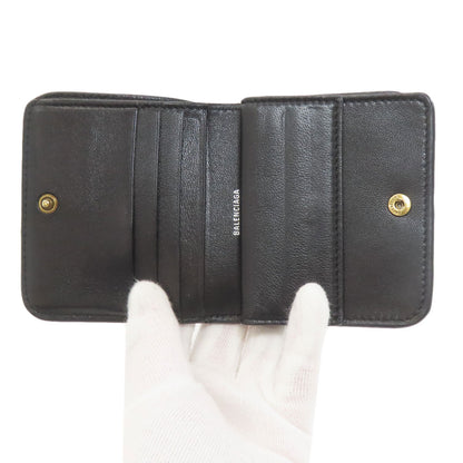 BALENCIAGA 594216 logo Bifold Wallet with Coin Pocket Calf Ladies [Used]