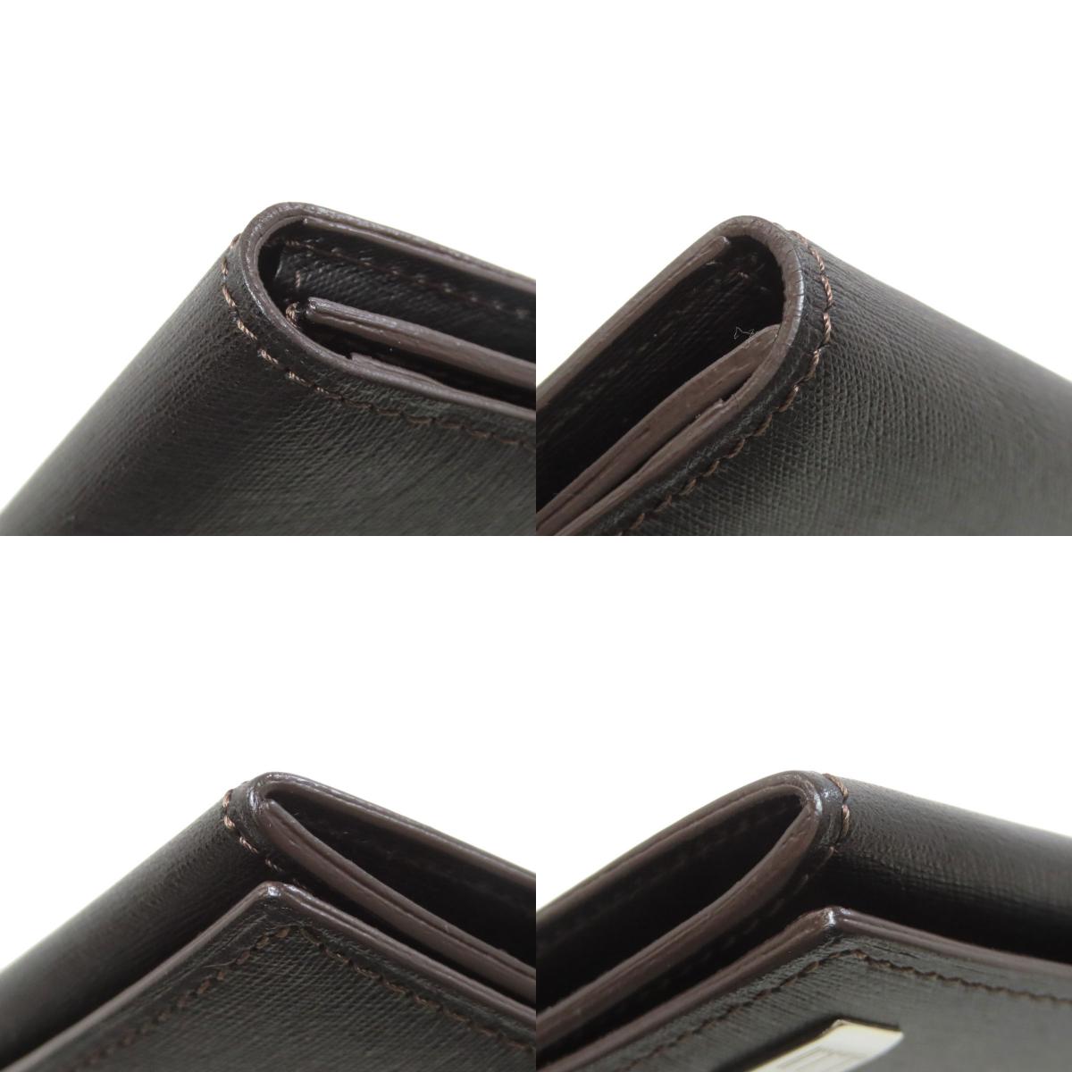 Dunhill Metal logo Long wallet (with coin pocket) Leather mens [Used]