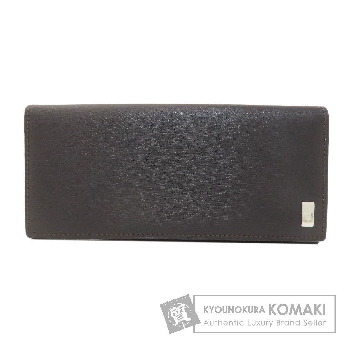 Dunhill Metal logo Long wallet (with coin pocket) Leather mens [Used]