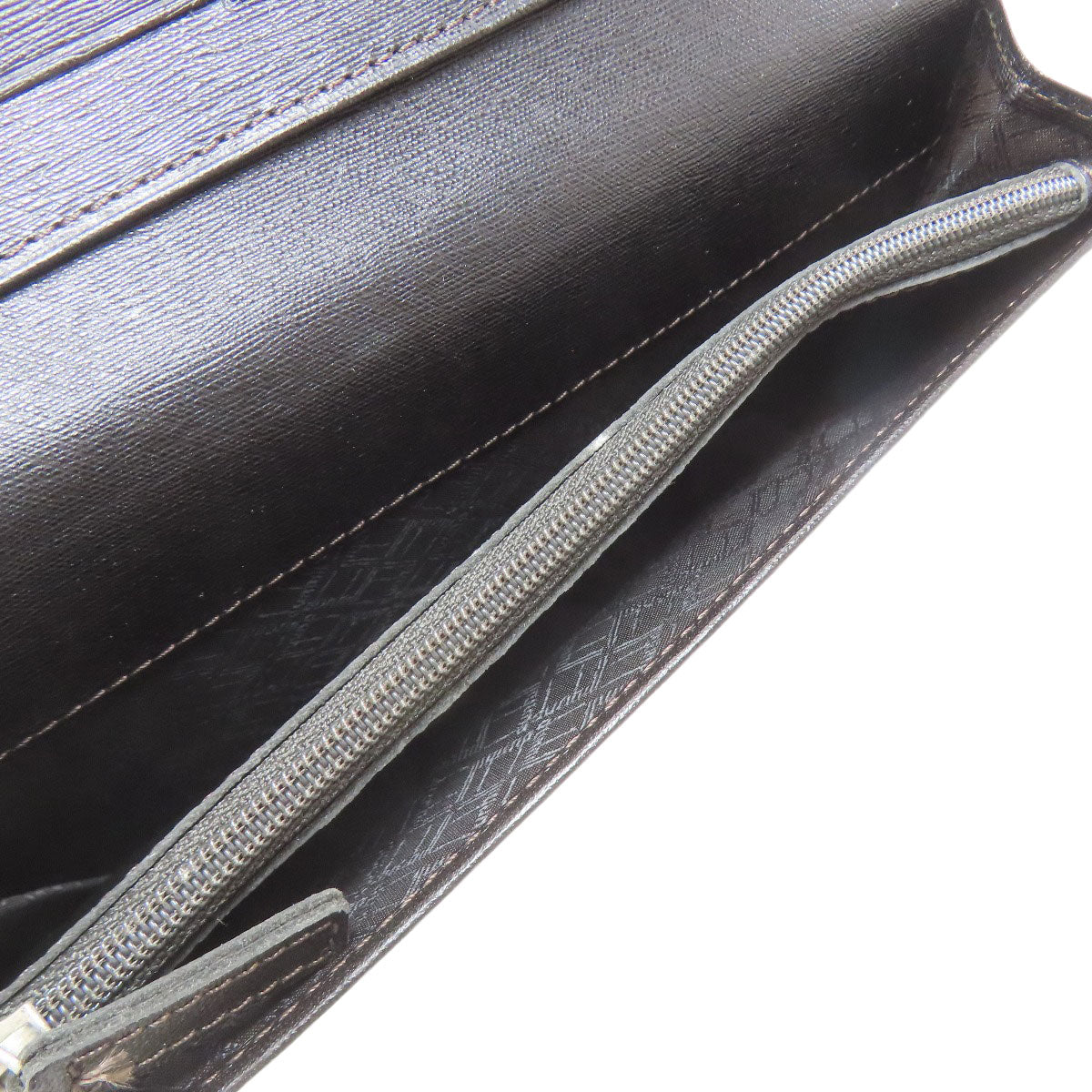 Dunhill Metal logo Long wallet (with coin pocket) Leather mens [Used]