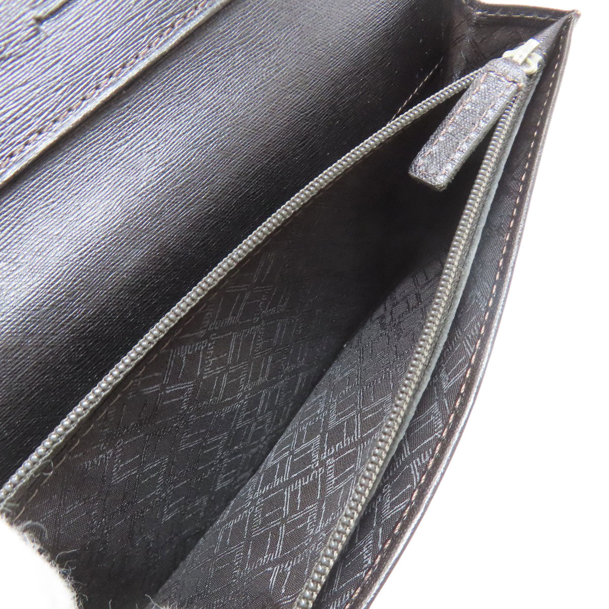 Dunhill Metal logo Long wallet (with coin pocket) Leather mens [Used]