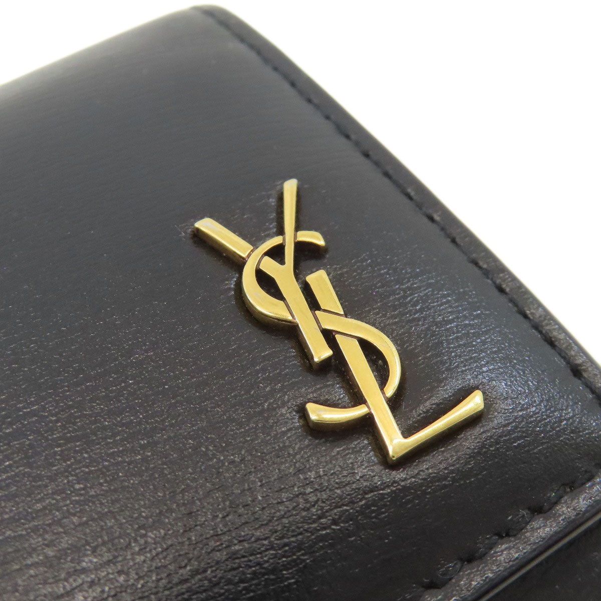 YVES SAINT LAURENT Logo Hardware key holder Leather Ladies [Used]