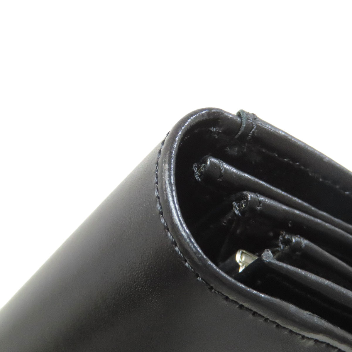CELINE logo Long wallet (with coin pocket) Leather Ladies [Used]