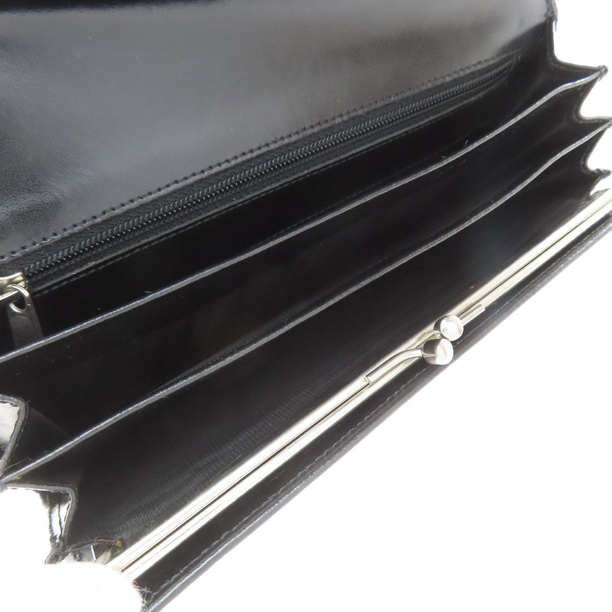 CELINE logo Long wallet (with coin pocket) Leather Ladies [Used]