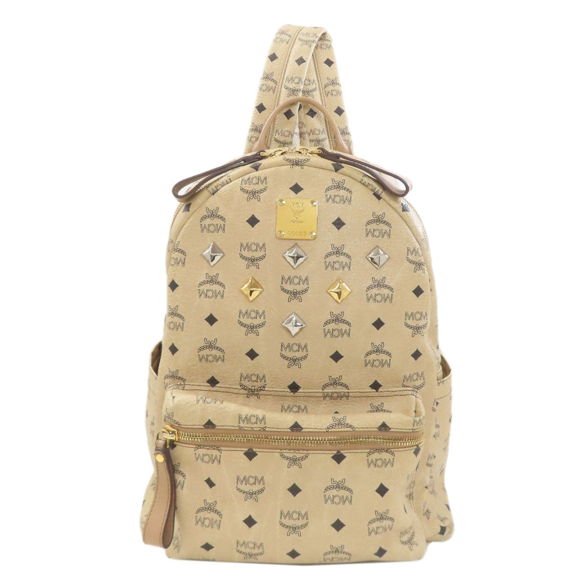 MCM All-over pattern studs Backpack Â· Daypack PVC Ladies [Used]