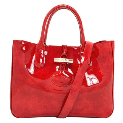Longchamp Le Roseau 2WAY Handbag Enamel Ladies [Used]