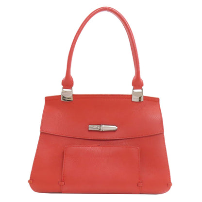 Longchamp logo Handbag Leather Ladies [Used]