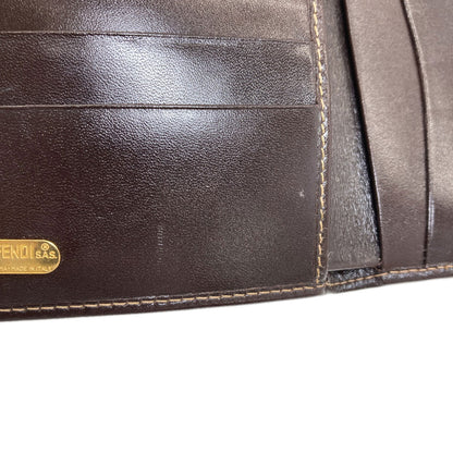 FENDI Zucca pattern Bifold Wallet with Coin Pocket Canvas LeatherLadies [Used]