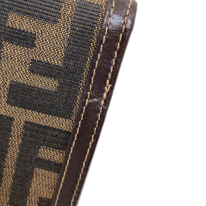 FENDI Zucca pattern Bifold Wallet with Coin Pocket Canvas LeatherLadies [Used]