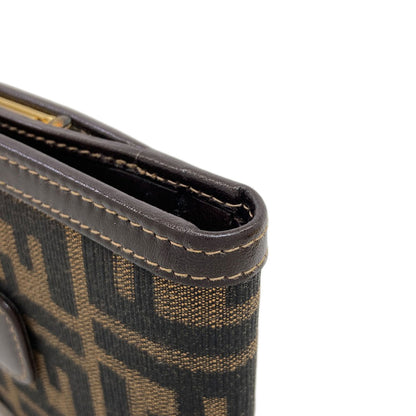 FENDI Zucca pattern Bifold Wallet with Coin Pocket Canvas LeatherLadies [Used]