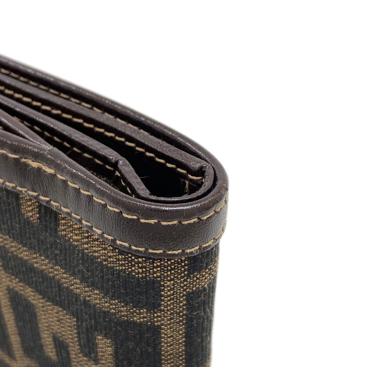 FENDI Zucca pattern Bifold Wallet with Coin Pocket Canvas LeatherLadies [Used]